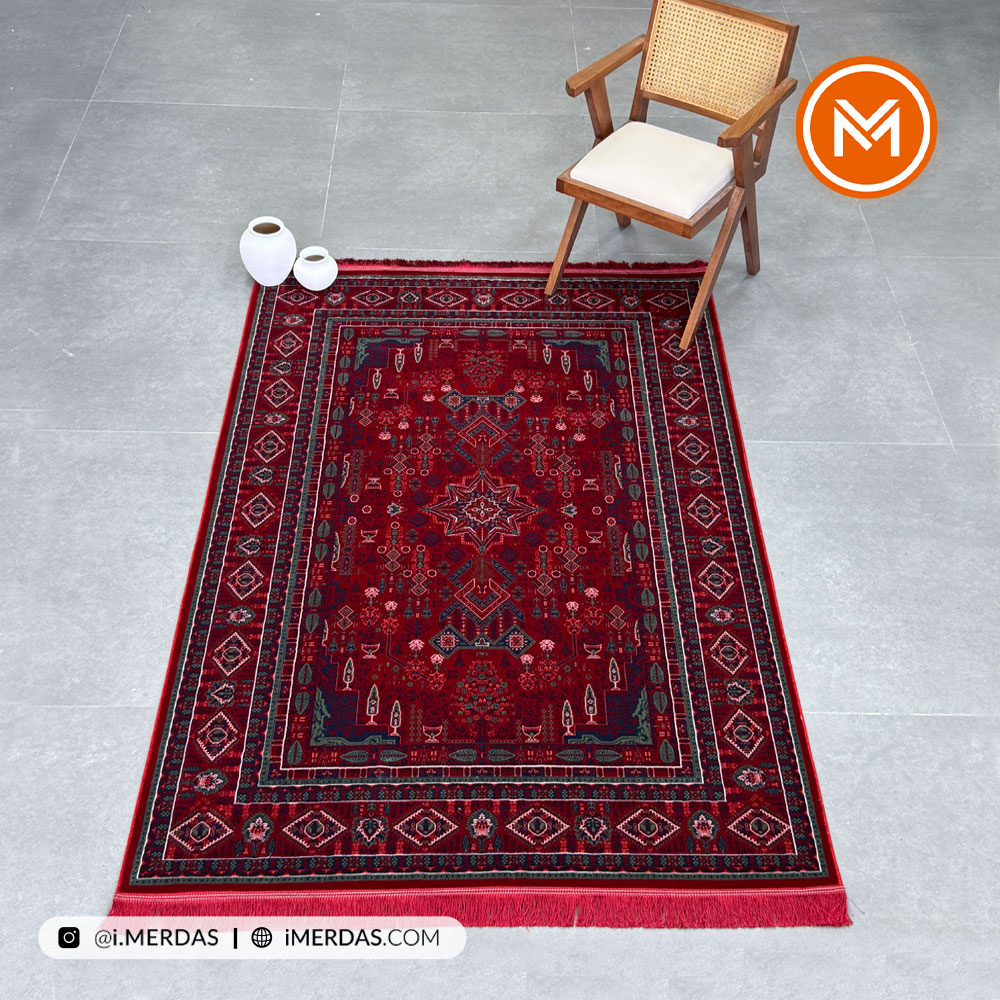 فرش گبه چهار باغ LAKI زمینه تمام رنگ